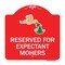 Signmission Reserved for Expectant Mothers With Stork & Baby Graphic, Red & White Architectural, RW-1818-23201 A-DES-RW-1818-23201 - alternate 1